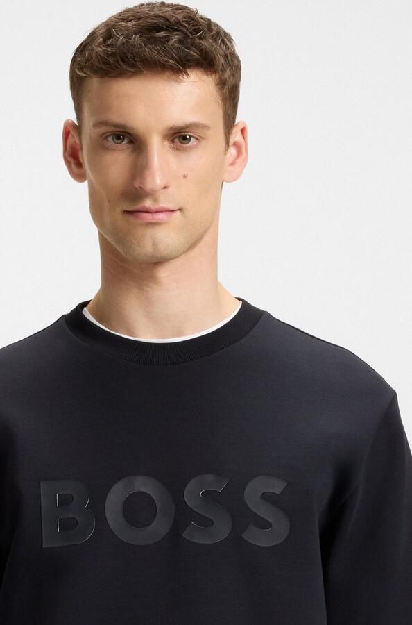 Hugo Boss Blauwe Crew Neck Sweater met Bedrukt Logo Blue Heren - Foto 2