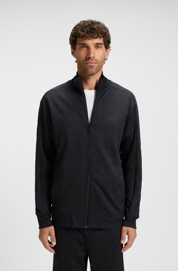 BOSS GREEN Sweatvest Mirror Platte gebreide kraag regular fit ritssluiting gewatteerde jacquard - Foto 5