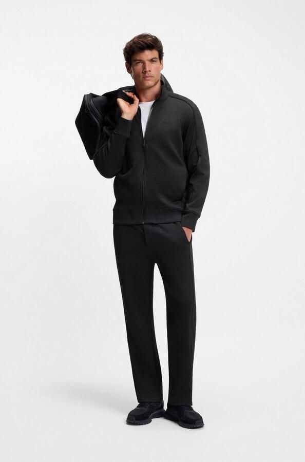 BOSS GREEN Sweatvest Mirror Platte gebreide kraag regular fit ritssluiting gewatteerde jacquard - Foto 3