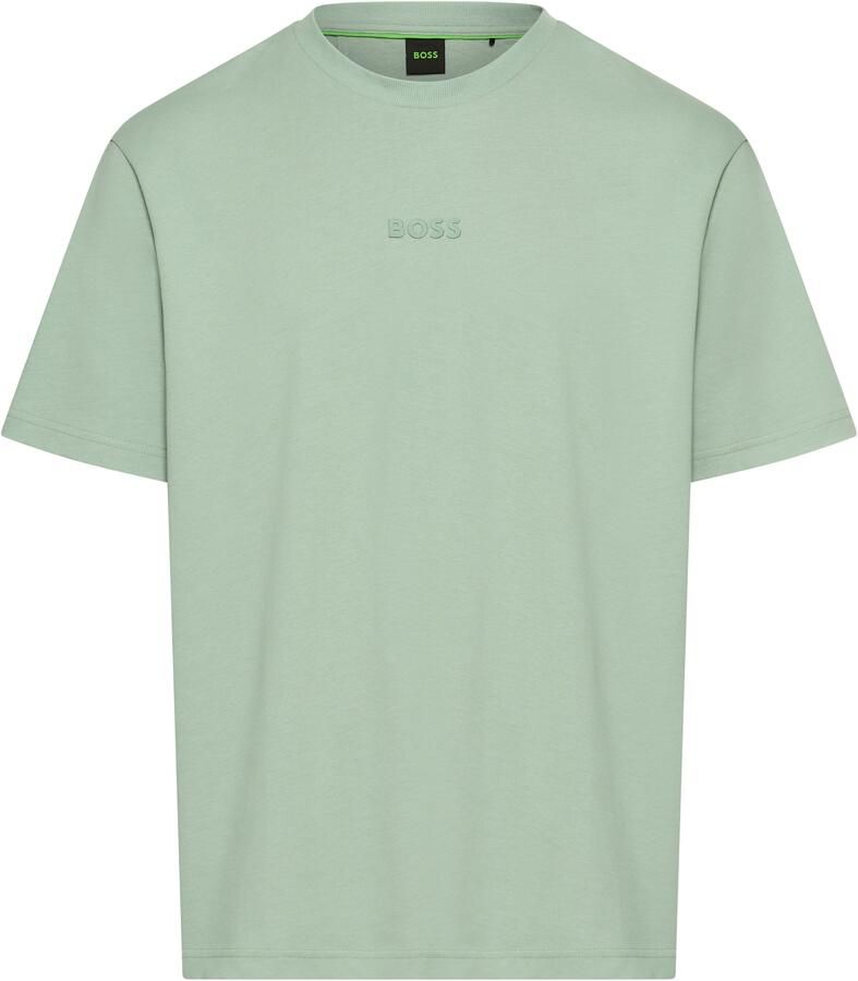 BOSS Green T-shirt met labelprint en ronde hals