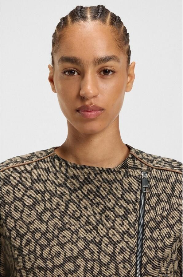 Boss Orange Bikerjack Jaleo premium damesmode in cropped-lengte leo-jacquard - Foto 2