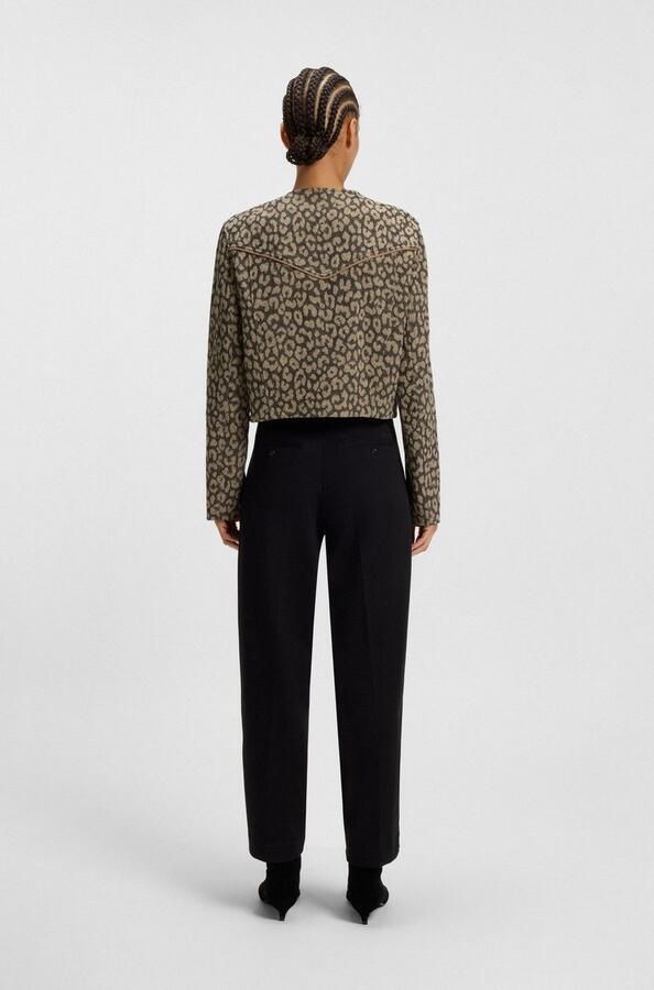 Boss Orange Bikerjack Jaleo premium damesmode in cropped-lengte leo-jacquard - Foto 5