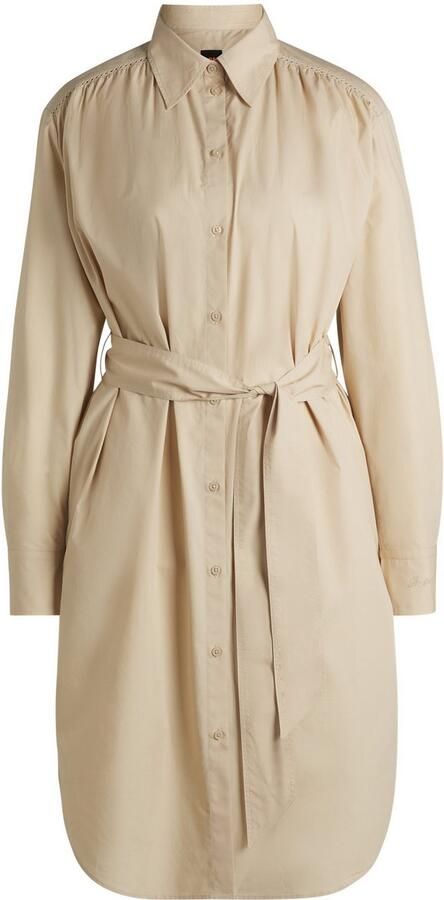 Boss Orange Knielange jurk met strikceintuur model 'Delegant' - Foto 7