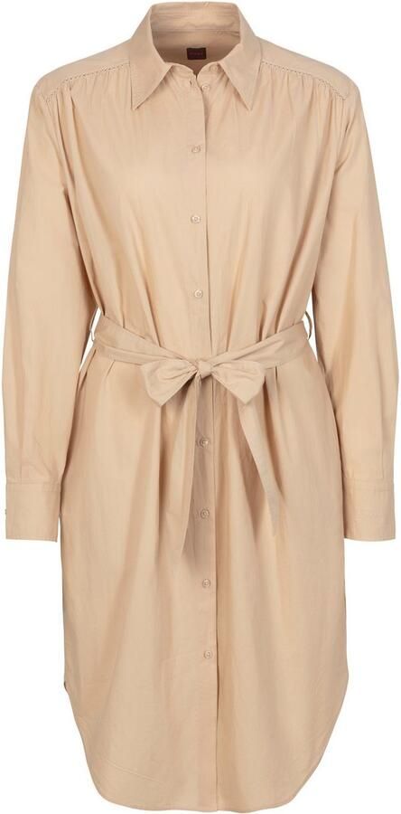 Boss Orange Knielange jurk met strikceintuur model 'Delegant' - Foto 8