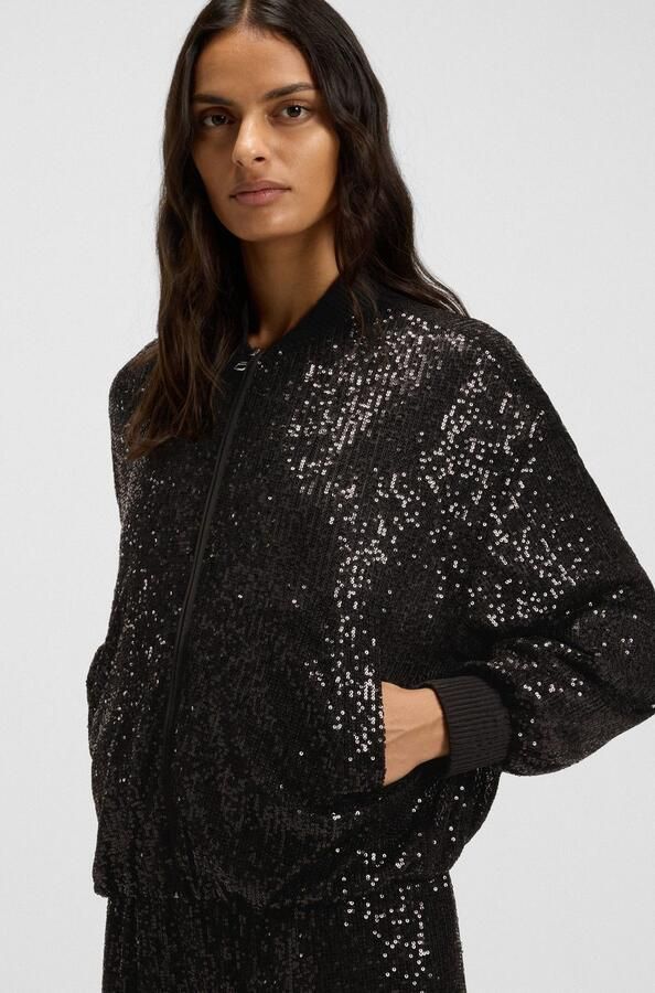 Boss Orange Blouson Jilloi Premium Damesmode met pailletten relaxed fit - Foto 4