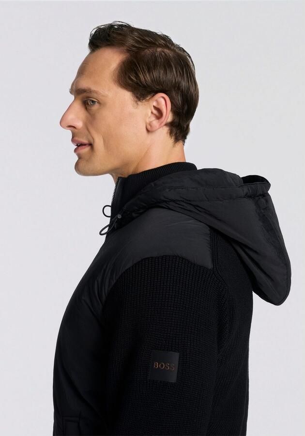 Boss Orange Blouson Kiaccio met vaste capuchon mouwen rugpand en kraag van breisel - Foto 2