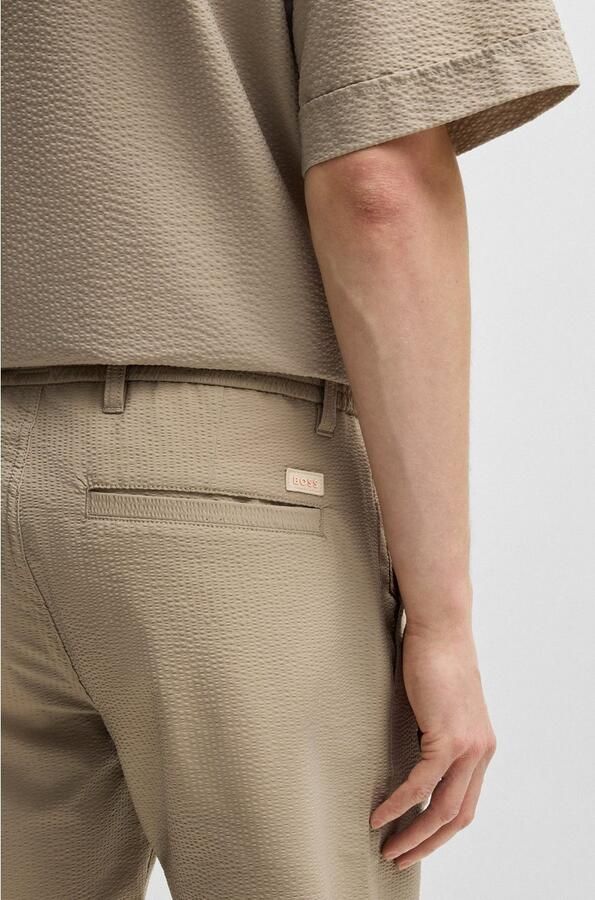 Boss Orange Tapered fit korte chino met structuurmotief - Foto 3