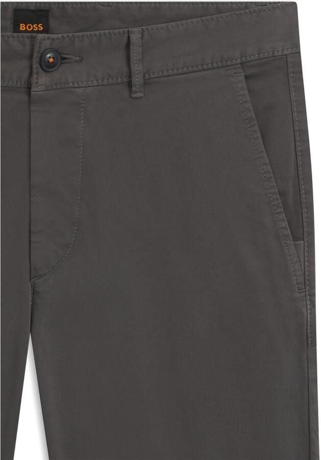 Boss Orange Slim Fit Satijnen Chino Broek Gray Heren - Foto 5
