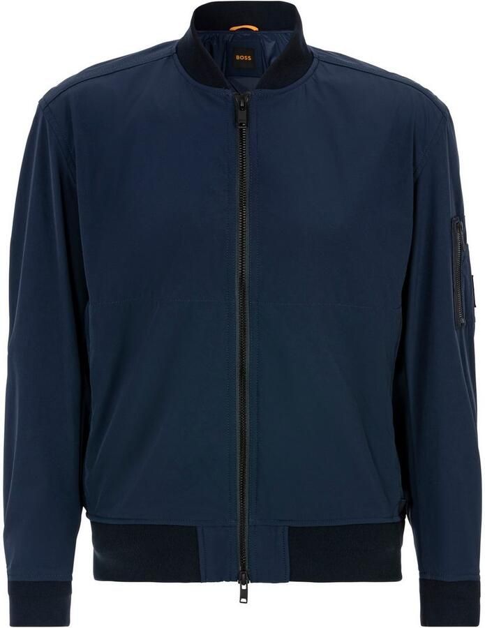 Hugo Boss Blauwe Jack met Ritssluiting en Lange Mouwen Blue Heren