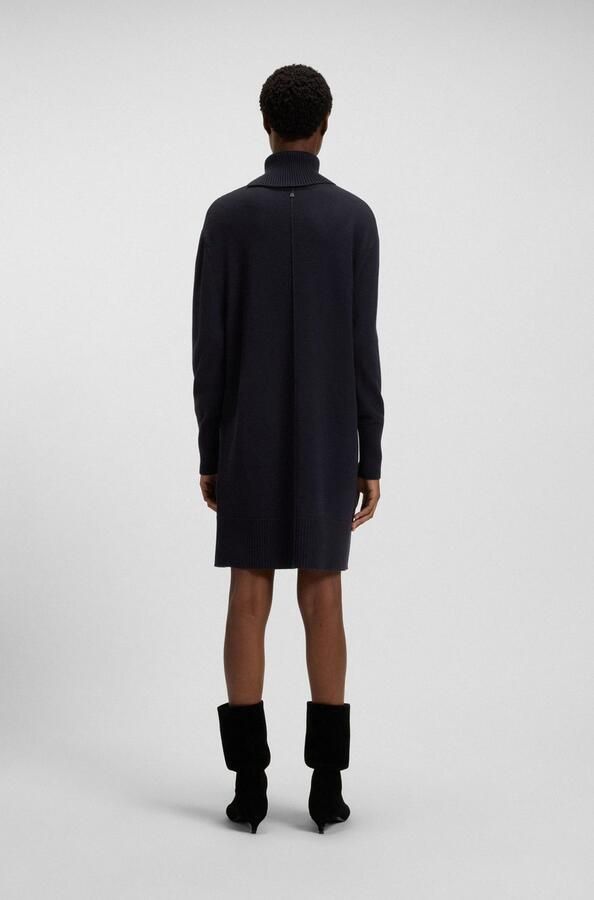 Boss Orange Gebreide jurk Feringatessa Premium Damesmode Relaxed Fit met splitdetails Turtle Neck - Foto 5