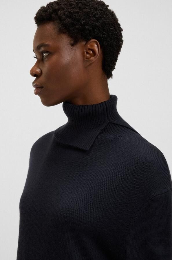 Boss Orange Gebreide jurk Feringatessa Premium Damesmode Relaxed Fit met splitdetails Turtle Neck - Foto 2