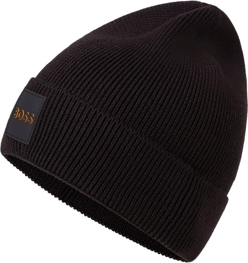 Boss Orange Gebreide muts Foxxy Hat met label-applicatie - Foto 2