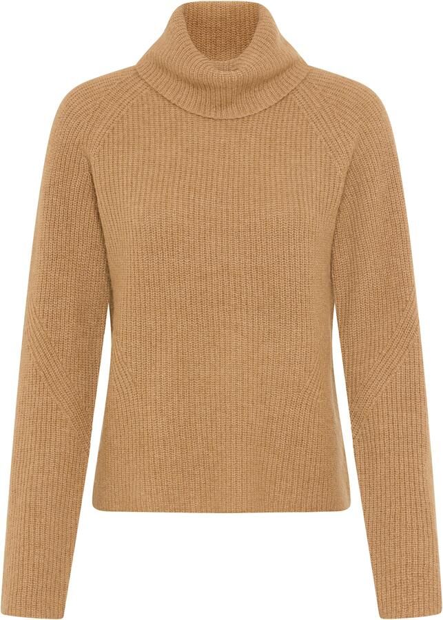 Boss Orange Gebreide trui Falodina Premium Damesmode met rolkraag materiaalmix met alpaca