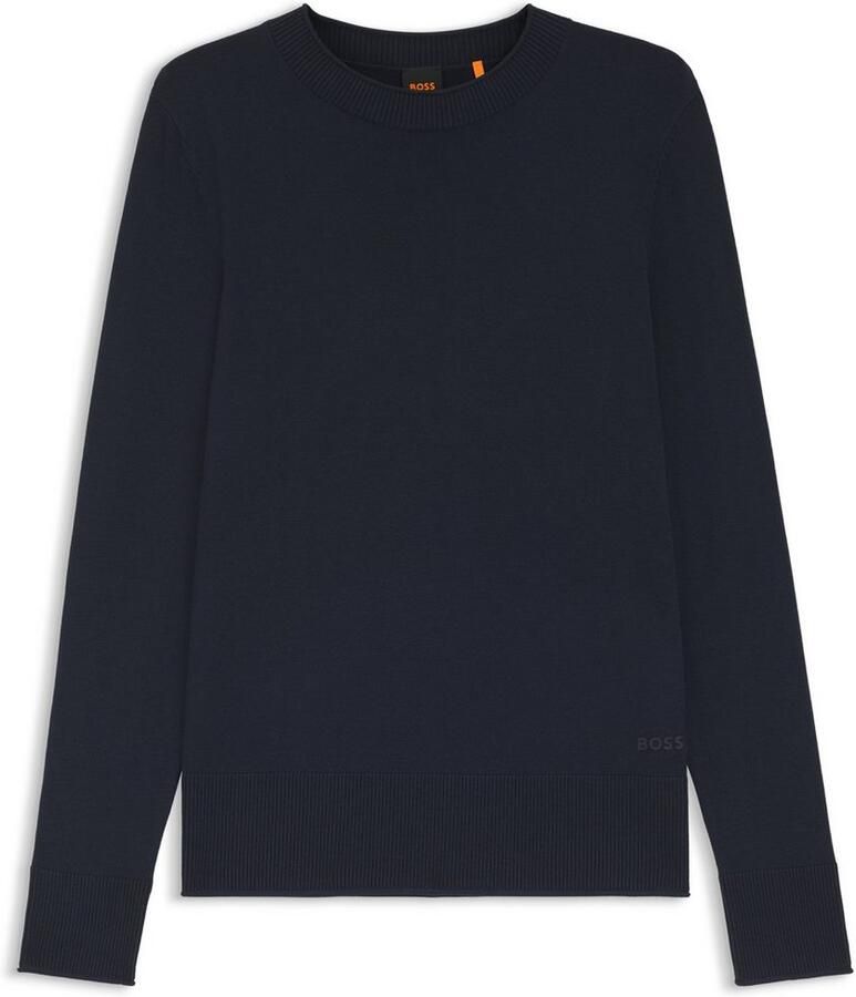 Boss Orange Gebreide trui Fanikales Premium Damesmode met charm met boss logo zomen met rolranden