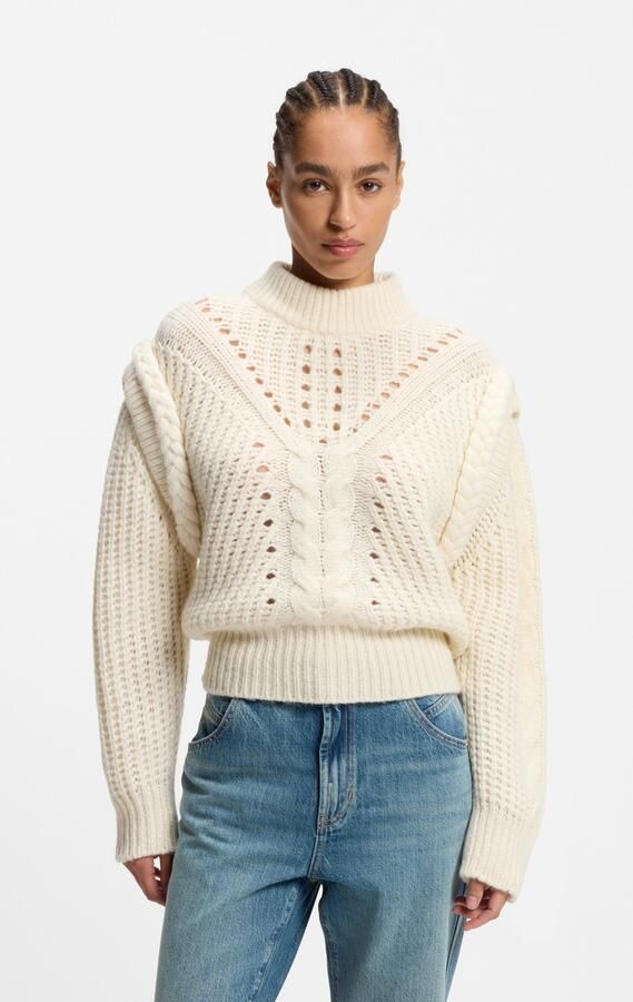 Boss Orange Gebreide trui Fasta Premium damesmode met opstaande kraag alpacawol - Foto 6