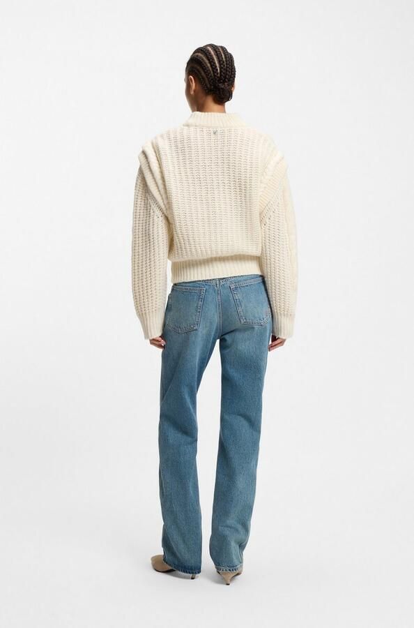 Boss Orange Gebreide trui Fasta Premium damesmode met opstaande kraag alpacawol - Foto 5