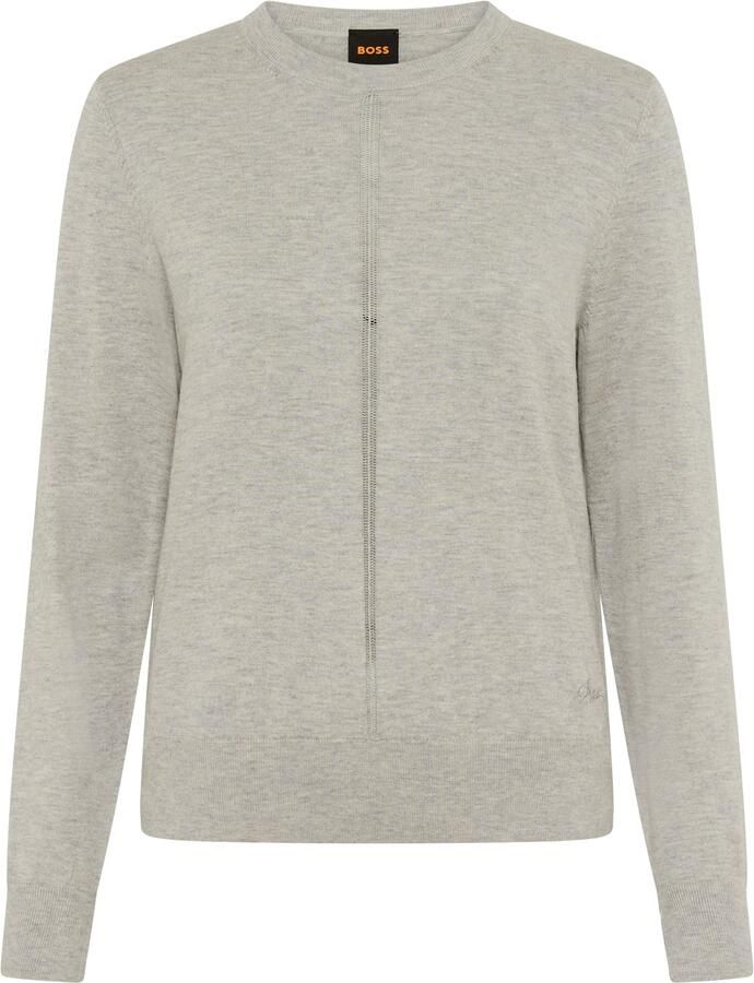 Boss Orange Gebreide trui Finguine Premium damesmode met ajour-decor ronde halsvorm