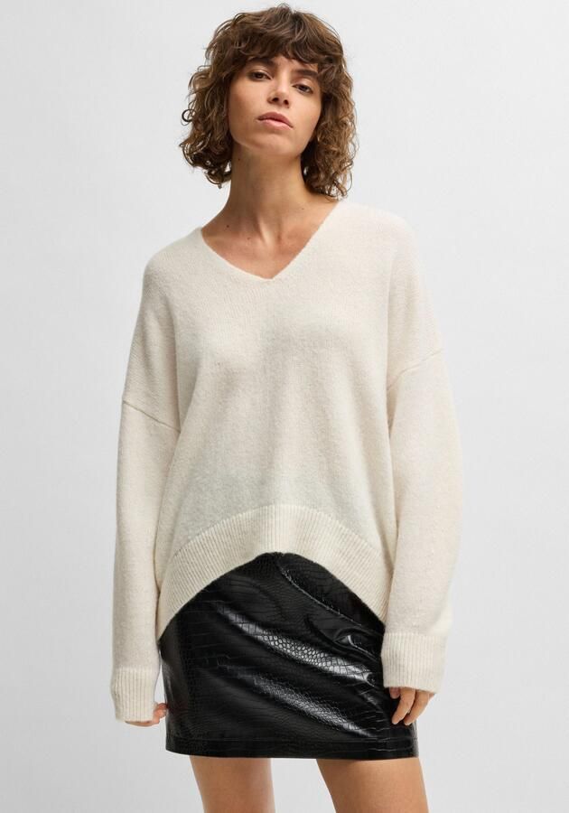 Boss Orange Gebreide pullover met V-hals model 'Fondella' - Foto 5