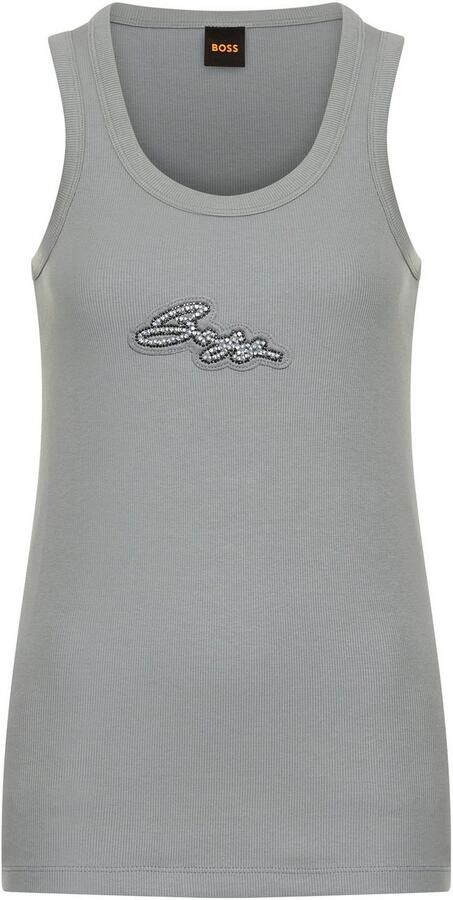 Boss Orange Geribde tanktop Ematite Stonebadge Premium Damesmode - Foto 3