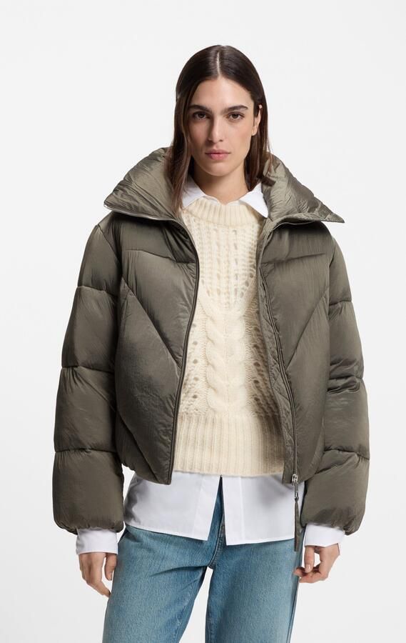 Boss Orange Gewatteerde jas Padilena Premium Damesmode Regular Fit met opstaande kraag gevoerde zakken - Foto 7