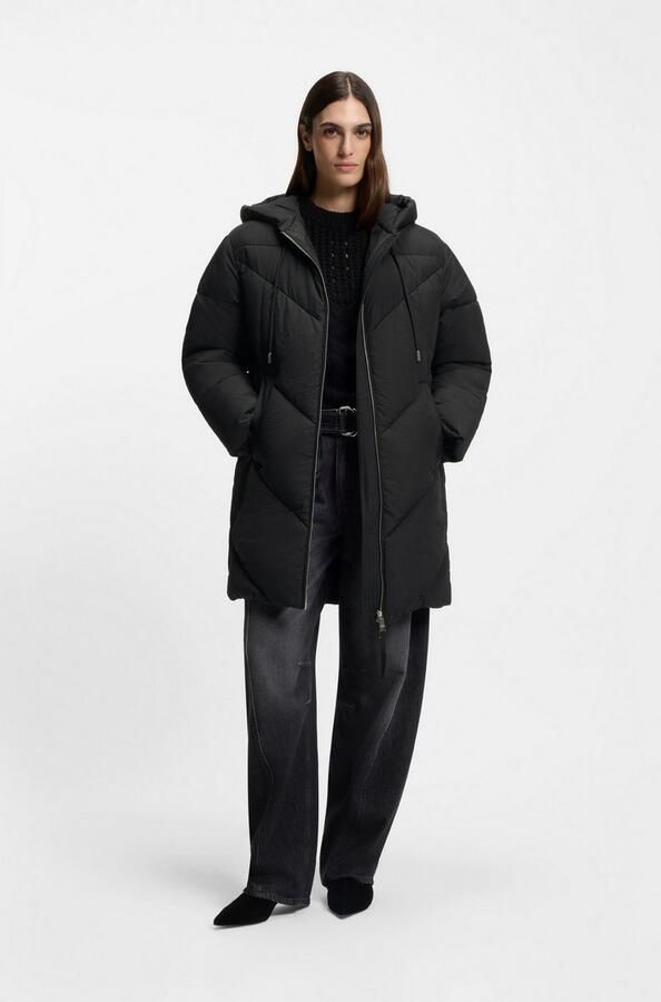 Boss Orange Gewatteerde jas Piapolly Premium damesmode met capuchon chevron-stiksels - Foto 3