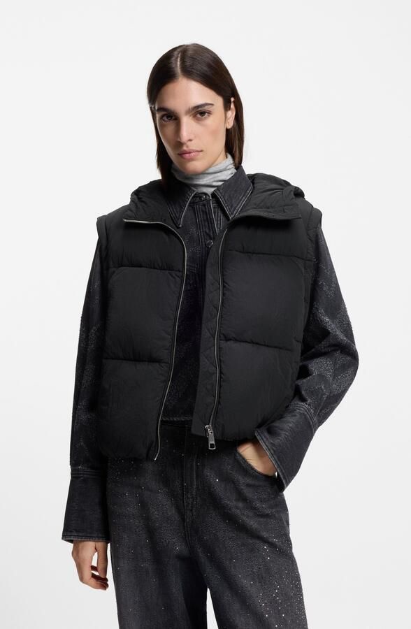 Boss Orange Gewatteerde jas Polala Premium Damesmode met afneembare mouwen en sjaal (2 stuks) - Foto 6