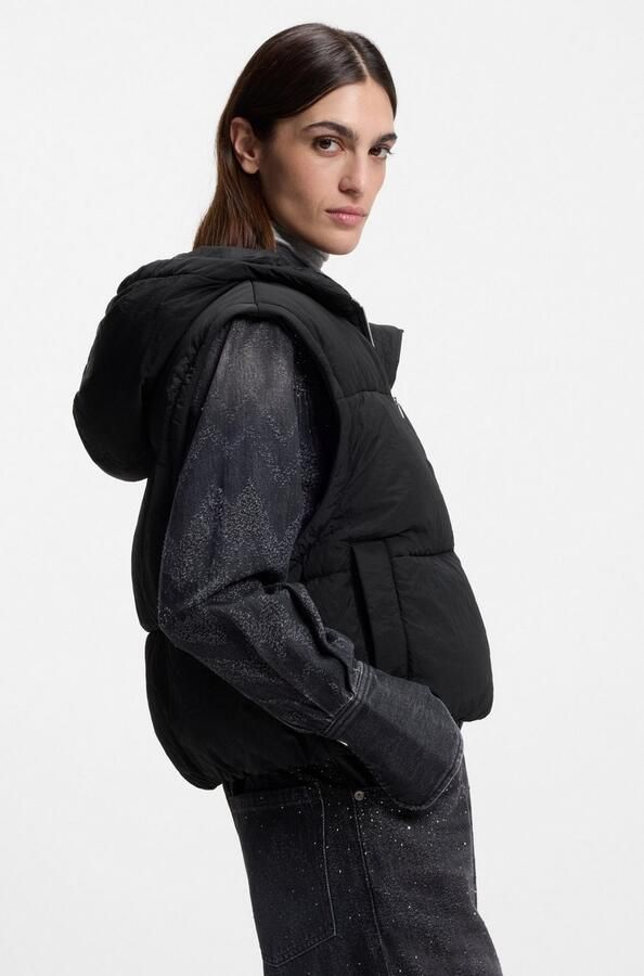 Boss Orange Gewatteerde jas Polala Premium Damesmode met afneembare mouwen en sjaal (2 stuks) - Foto 3