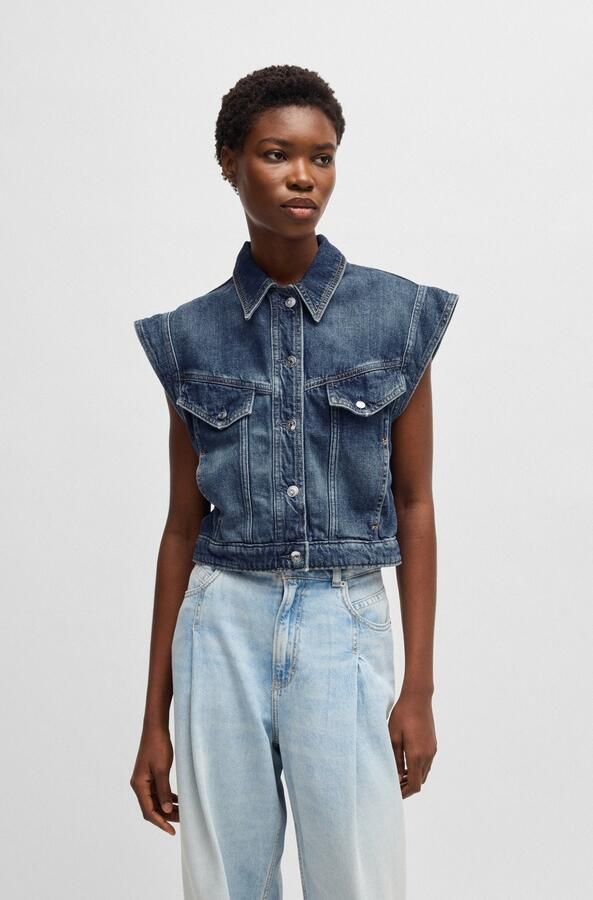 Boss Orange Jeansjack DENIM VEST 1.0 Premium Damesmode - Foto 7