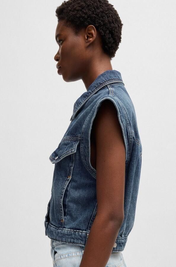 Boss Orange Jeansjack DENIM VEST 1.0 Premium Damesmode - Foto 5