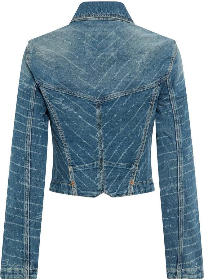 Boss Orange Jeansjack DENIM ZIP TRACK JACKET Premium Damesmode