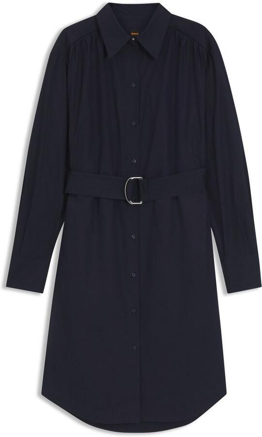 Boss Orange Jurk met overhemdkraag Delegant Premium Damesmode met riem met d-ringsluiting - Foto 5