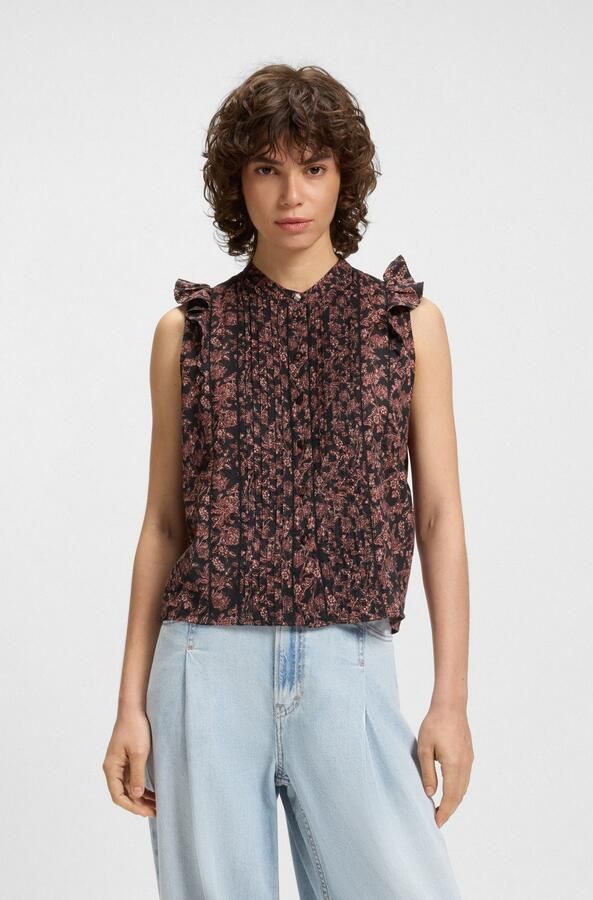 Boss Orange Klassieke blouse Bantiana Premium Damesmode met ajour details staande kraag - Foto 8