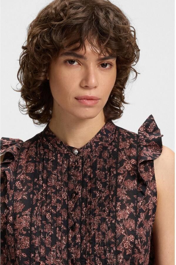 Boss Orange Klassieke blouse Bantiana Premium Damesmode met ajour details staande kraag - Foto 2