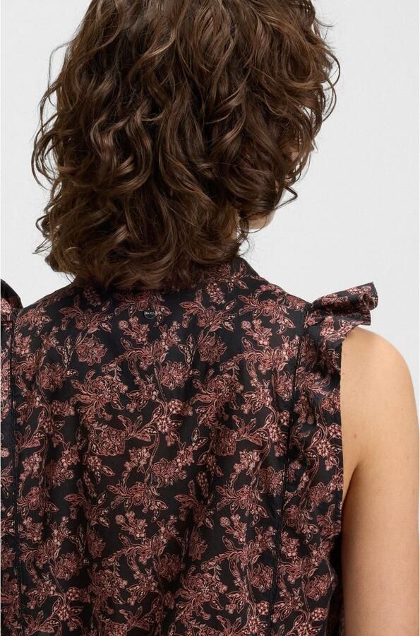 Boss Orange Klassieke blouse Bantiana Premium Damesmode met ajour details staande kraag - Foto 3