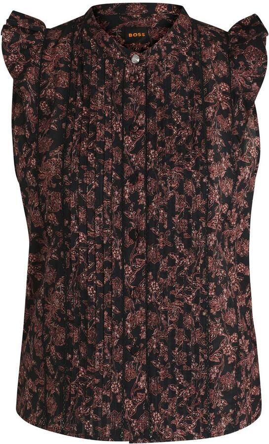 Boss Orange Klassieke blouse Bantiana Premium Damesmode met ajour details staande kraag - Foto 7