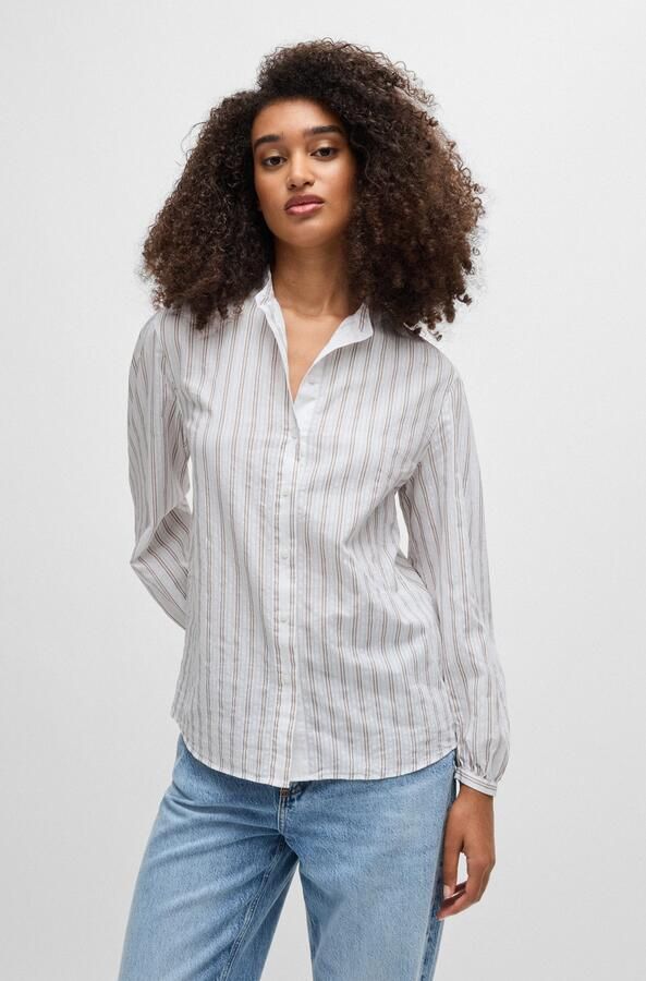 Boss Orange Klassieke blouse Bilast Premium Damesmode met rimpelingen aan de mouwen - Foto 7