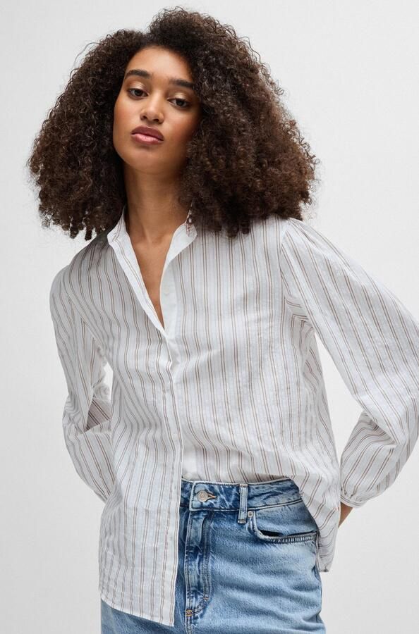 Boss Orange Klassieke blouse Bilast Premium Damesmode met rimpelingen aan de mouwen - Foto 4