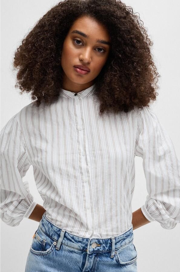 Boss Orange Klassieke blouse Bilast Premium Damesmode met rimpelingen aan de mouwen - Foto 3