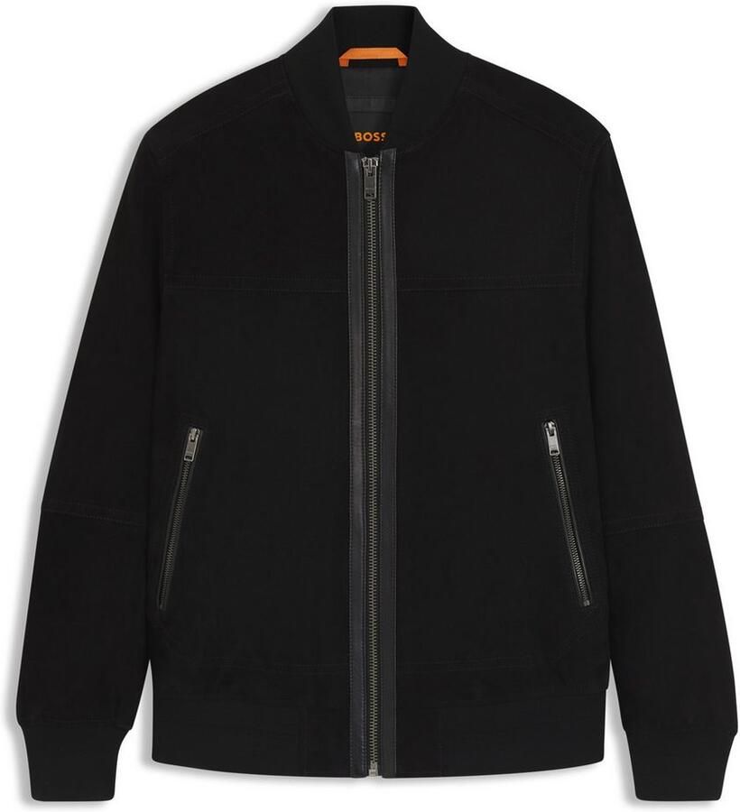 Boss Orange Leren jack Johice van zacht geitenleer premium herenmode lederen blouson bomber