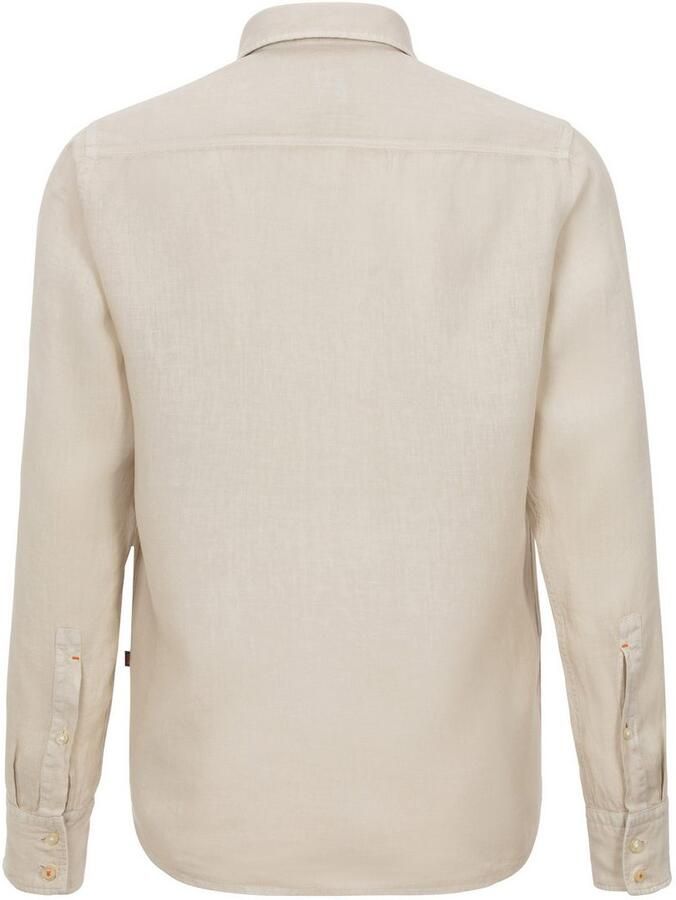 Boss Orange Regular fit linnen overhemd met borstzak model 'Relegant' - Foto 2