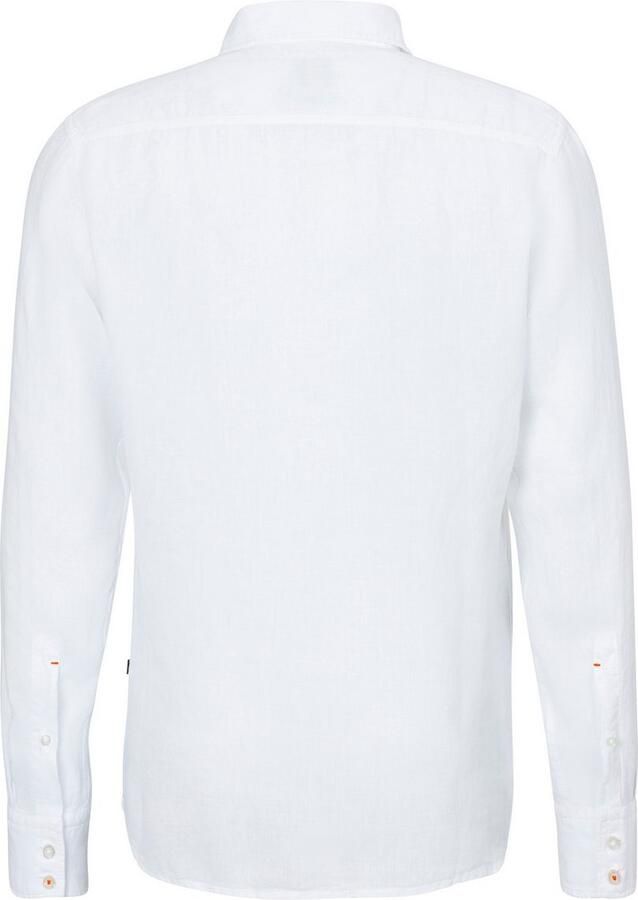Boss Orange Regular fit linnen overhemd met borstzak model 'Relegant' - Foto 2