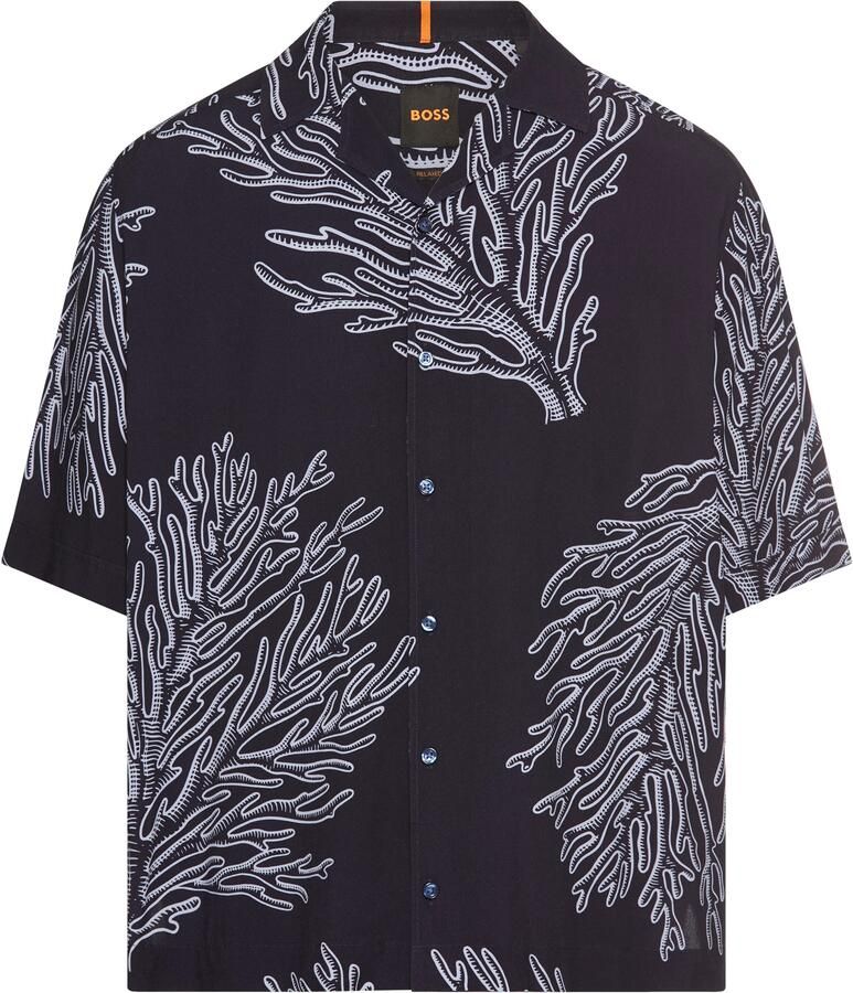 Boss Orange Relaxed fit vrijetijdsoverhemd met reverskraag model 'Lapisy' - Foto 2