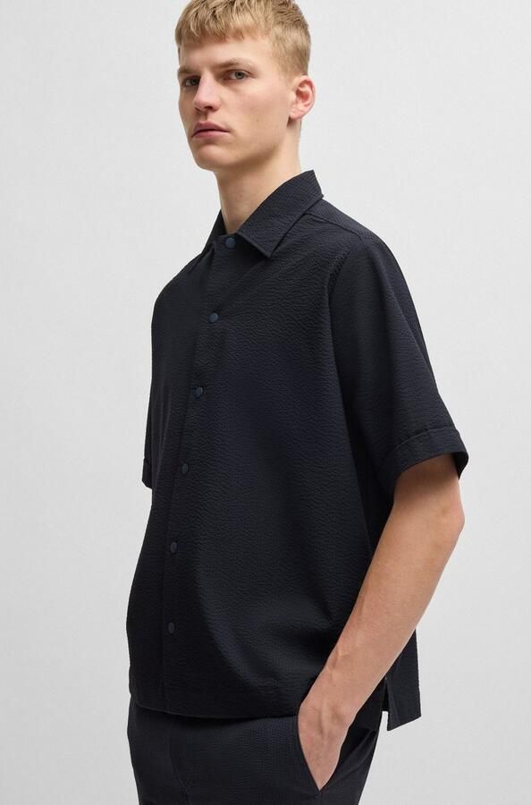 Boss Orange Overhemd met korte mouwen Lapoully met lichte structuur - Foto 3