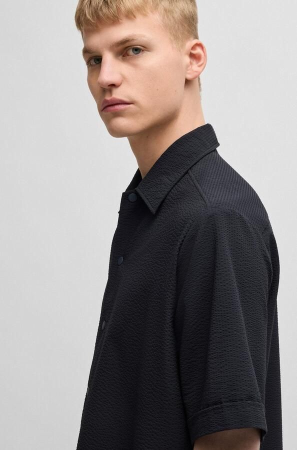 Boss Orange Overhemd met korte mouwen Lapoully met lichte structuur - Foto 4