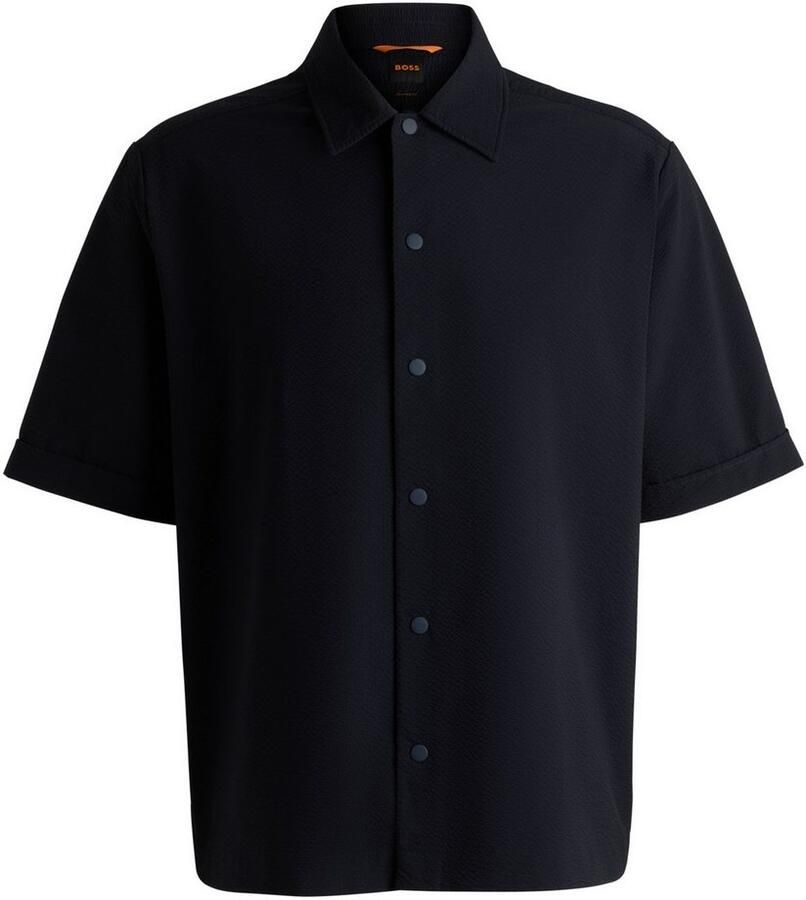 Boss Orange Overhemd met korte mouwen Lapoully met lichte structuur