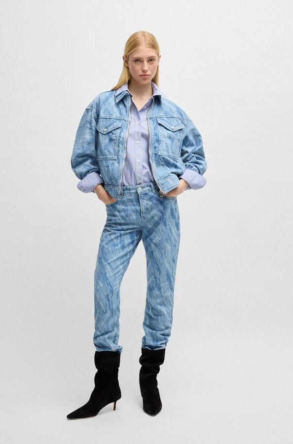 Boss Orange Overhemdblouse Bostucci Premium Damesmode Popeline kwaliteit met glitterdraad - Foto 5