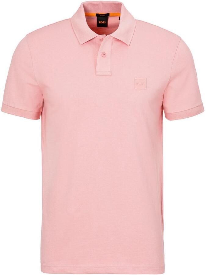 Boss Orange Slim fit poloshirt met labelbadge model 'Passenger' - Foto 3