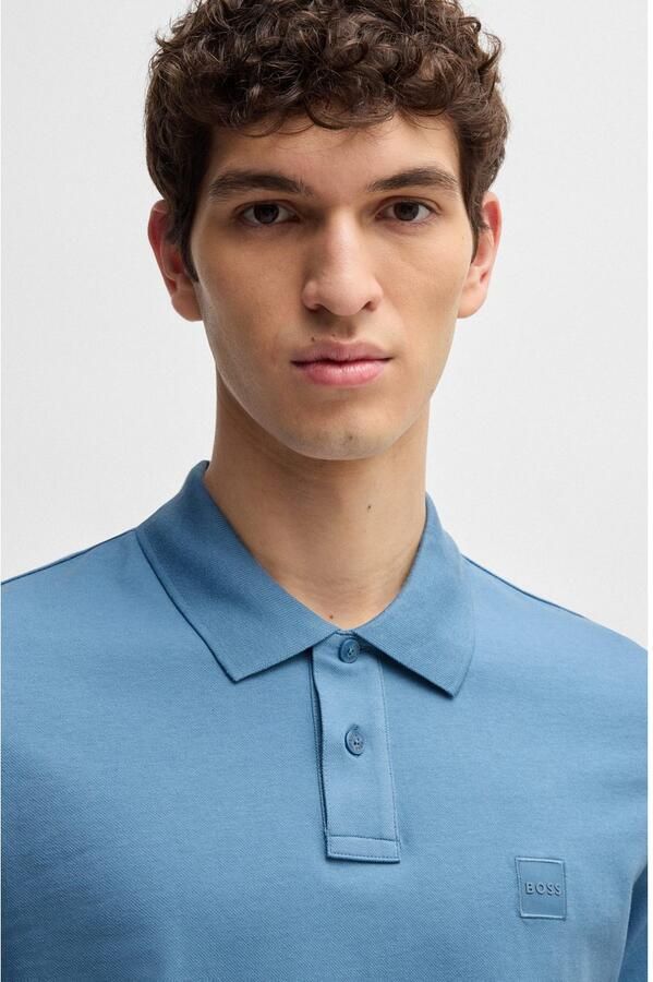 Boss Orange Slim fit poloshirt met labelbadge model 'Passenger' - Foto 5