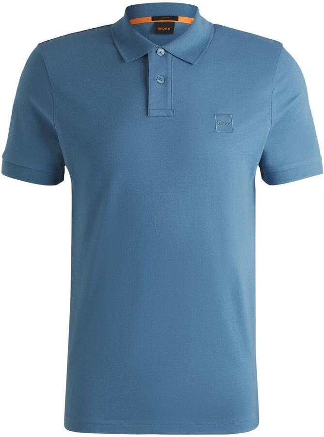 Boss Orange Slim fit poloshirt met labelbadge model 'Passenger' - Foto 3