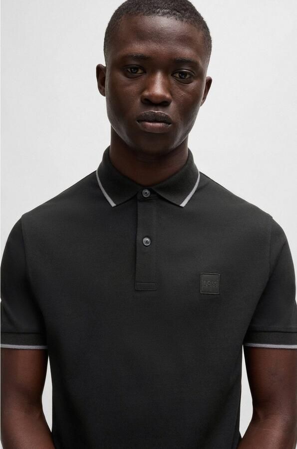 Boss Polo Shirt Korte Mouw Slim Fit Passertip Polo Shirt Black - Foto 6